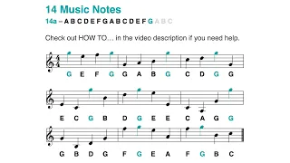 Learn to read music notes in less than 2 minutes: G (14 notes, G (treble) clef - 2024)