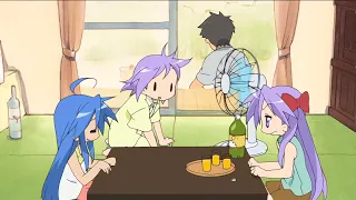 Konata and Tsukasa Enjoy The Fan | Lucky Star Clips Dub