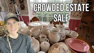 Crowded Estate Sale in a Huge House, Shop with me!