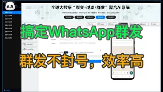 搞定WhatsApp群发，不封号，效率高