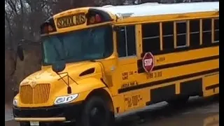 School bus start-up and drive - 2019 IC CE Cummins air brakes