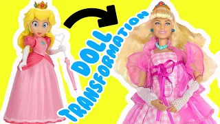 The Super Mario Bros Movie Princess Peach Barbie Doll Transformation!