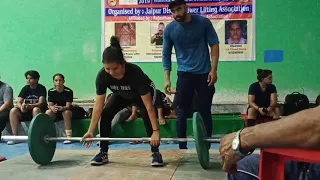 Girls deadlift at jaipur district powerlifting championship