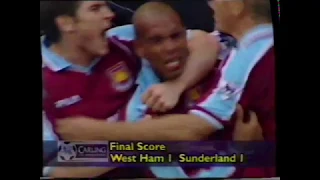 11 West Ham United v Sunderland, 24 October 1999