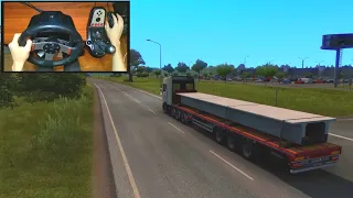 Transporting a Concrete Beams | Euro Truck Simulator 2 (Steering Wheel) | Logitech g27 Gameplay