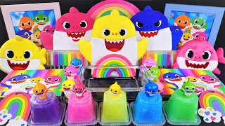 Baby Shark Rainbow Slime Mixing Random Cute, shiny things into slime #ASMR #Satisfying #slimevideos