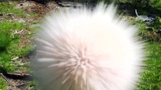 Slow motion explosion with swedish dynamite