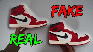 REAL VS FAKE! NIKE AIR JORDAN 1 LOST AND FOUND CHICAGO SNEAKER COMPARISON!