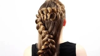Обратная французская коса для очень длинных волос. Reverse French Braid for Logn Hair