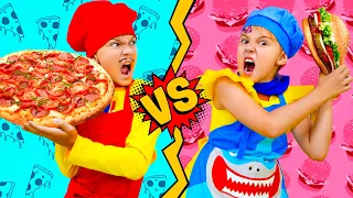 Five Kids Pizza vs Hamburger Song Funny Food Songs and Videos