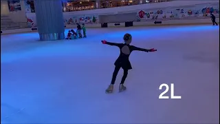 Ice skater Mira from Ukraine , 6 years old, all double jumps and all triple jumps with harmless