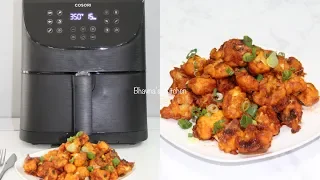 No Fry Gobi (Cauliflower) Manchurian Video Recipe with Cosori Air Fryer XL Bhavna's Kitchen