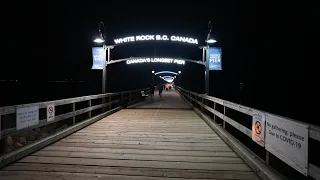 White Rock Pier Night Walk in 4K (UHD)