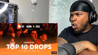 TOP 10 DROPS 😱 Solo Loopstation | GBB 2021: WORLD LEAGUE | JD REACTS!!