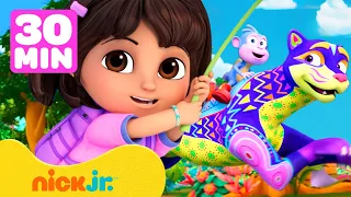 Dora | Maratona de Ação de Dora TOTALMENTE NOVA! 🐆 Compilação de 30 Minutos | Nick Jr. em Português