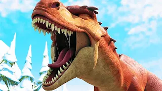 Um T-REX precisa lutar contra um BARYONYX ALBINO GIGANTESCO para SALVAR seus FILHOTES - RECAP