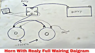 horn relay wiring diagram || horn relay kaise lagaye