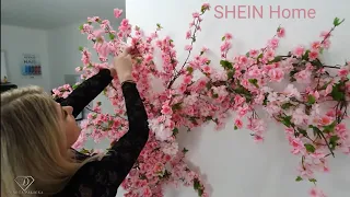 Custom Cherry blossom tree decor for my beauty salon. SHEIN Home unboxing decor parcel. #sheinhome