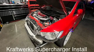 Kraftwerks supercharger install 8th gen civic si