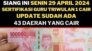 hore siang ini sudah  43 Daerah Cair Sertifikasi Guru atau TPG Triwulan I 2024 cek rekening #