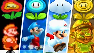 Evolution of Super Mario Flower Power-Ups (1985 - 2021)