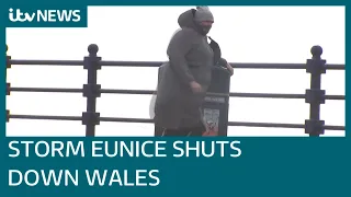 Storm Eunice's high winds shut down Wales | ITV News