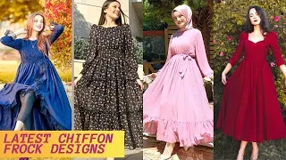 Latest Chiffon/Georgette Frock Designs 2024|Spring Dress Design|Long Frock/Maxi Dress Designing Idea