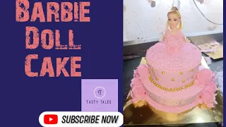 Barbie Doll Cake||Tier cake||Eggless