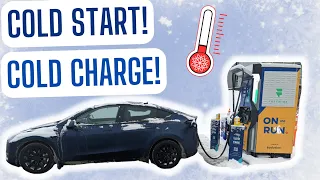 Tesla Cold Start & Charge (CCS) in minus 7 Deg C | Tesla Model Y