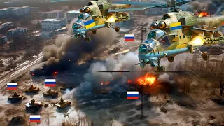Today! Brutal Attack Ukrainian MI-24v Supplied From Czechia Bombards Russian Troops in Adiivka