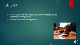 Video Presentation on Medical Assistance in Dying (MAID) in Canada