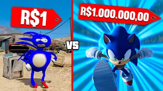 SONIC DE R$1 vs SONIC DE R$1.000.000,00 no GTA 5