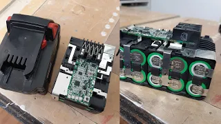 Reparando una batería de 18 voltios de herramientas