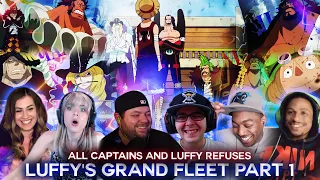 Luffy's Grand Fleet Part 1 ! Captains ! Luffy Refuses ! Reaction Mashup