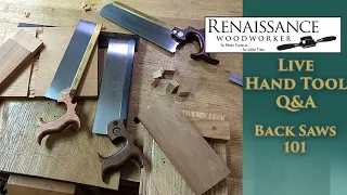 Hand Tool Q&A Live: Back Saws 101