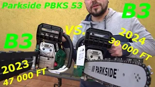 Parkside PBKS 53 B3 benzines láncfűrész - 2023 VS. 2024 vannak különbségek?