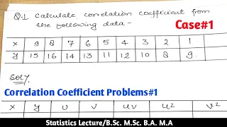 Correlation coefficient problems and solutions | problem 1