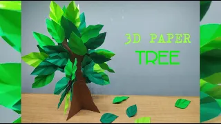 3D PAPER TREE How To Make A Tree From Paper Easy School Craft Ideas