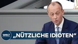 KRIEG IN DER UKRAINE: CDU-Chef Friedrich Merz lobt Olaf Scholz und kritisiert "Putin-Versteher"