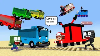 Monster School: TRAIN SCHOOL VS BUS SCHOOL | CHOO CHOO CHARLES - Minecraft Animation