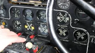 IL-14T Penguin left engine 1st start (cocpit) 12/02/2012 part 3