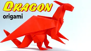 DRAGÓN de origami de papel [Fácil]. Cómo hacer un dragón con papel A4 con tus propias manos