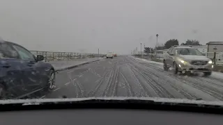 Great Yarmouth to Gorleston Clifftop Car Park IN THE SNOW