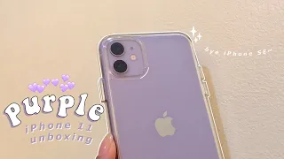 Purple iPhone 11 unboxing + set up 🍎💜