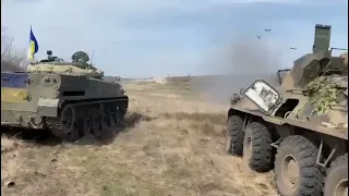 Ukraine War - Russian BMP-3 and BTR-82A