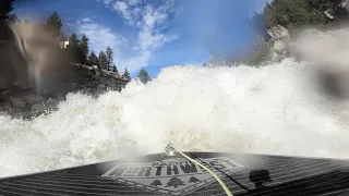 WattsCraft 300+hp mini jet boat goes under... and over Howards Plunge rapid at 5160CFS!