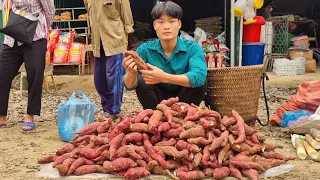 Harvest, sweet potato, go to market to sell, daily life, forest life