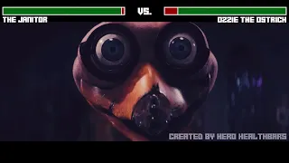 The Janitor vs. Ozzie the Ostrich fight WITH HEALTHBARS | HD | Willy's Wonderland