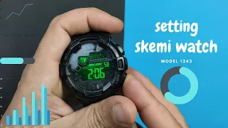 كيفية ضبط الوقت و التاريخ في الساعه السكيمي seting of skemi watch