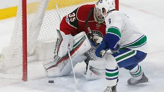 Brock Boeser's First NHL Goal, 3-2 vs Wild (Mar. 25, 2017) (ALL CALLS)